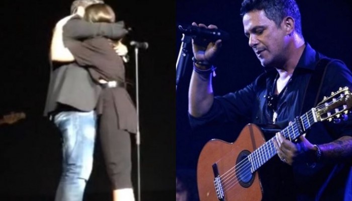 Alejandro Sanz emocionado con su hija Manuela en el escenario